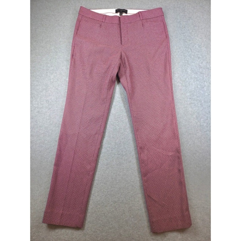 Banana Republic Sloan Slim Fit Pants Womens 4 Burgundy Textured Dress Trousers